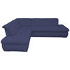 ECKSOFA in Mikrofaser Dunkelblau  216/273 cm  - Chromfarben/Dunkelblau, KONVENTIONELL, Textil/Metall (216/273cm) - MID.YOU