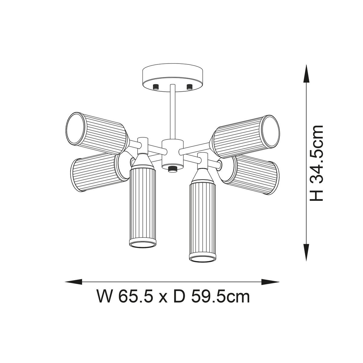DECKENLEUCHTE    65.5/34.5/59.5 cm  - Klar/Messingfarben, KONVENTIONELL, Glas (65.5/34.5/59.5cm) - ENDON