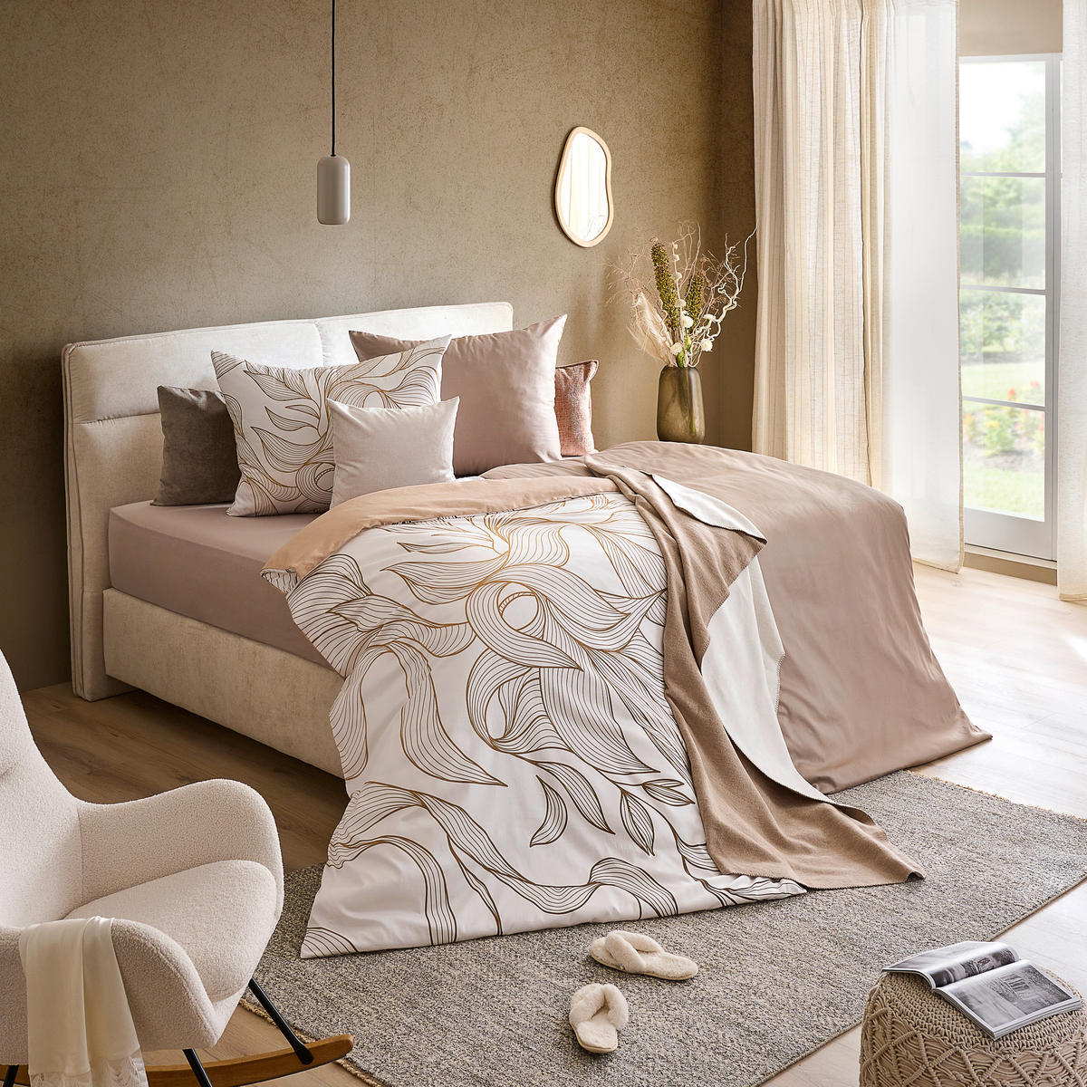 KÉTOLDALAS ÁGYNEMŰHUZAT 140/200 cm  - bézs, Konventionell, textil (140/200cm) - Esposa