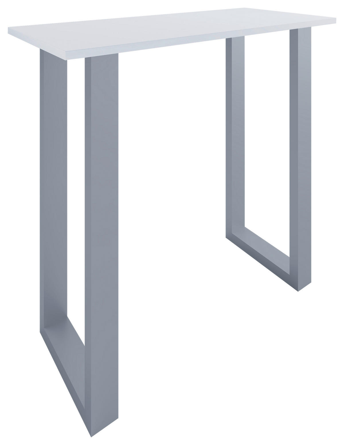 BARTISCH rechteckig Silberfarben, Weiß  - Silberfarben/Weiß, KONVENTIONELL, Holzwerkstoff/Metall (110/102/50cm)