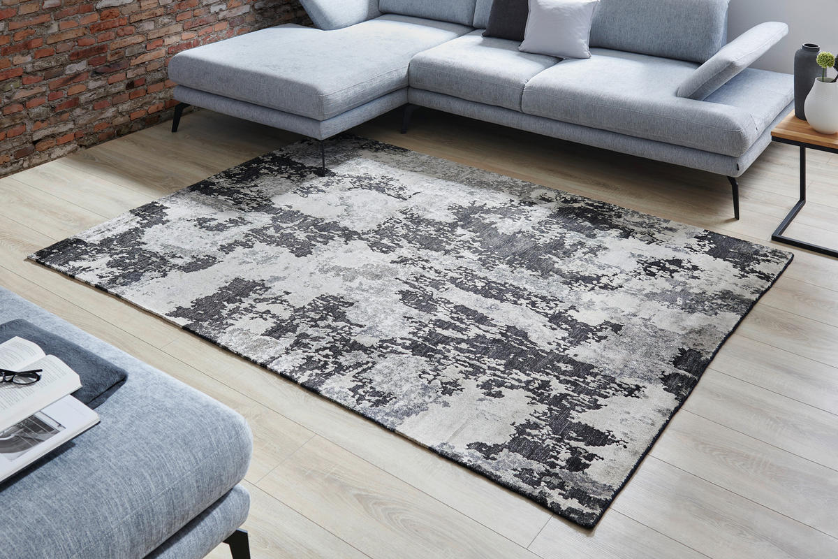 ORIENTÁLNÍ KOBEREC, 140/200 cm černá, bílá - bílá/černá, Design, textil (140/200cm) - Cazaris
