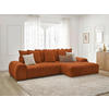 ECKSCHLAFSOFA EVEREST  mit Rücken echt, Armteil links, Armteil rechts Struktur Orange  - Schwarz/Orange, MODERN, Kunststoff/Textil (318/180cm) - Livetastic
