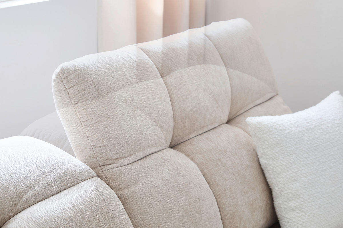 ROHOVÁ SEDACIA SÚPRAVA, drevo, kov, plast, textil, béžová - čierna/béžová, Design, kov/drevo (264/160cm) - Xora