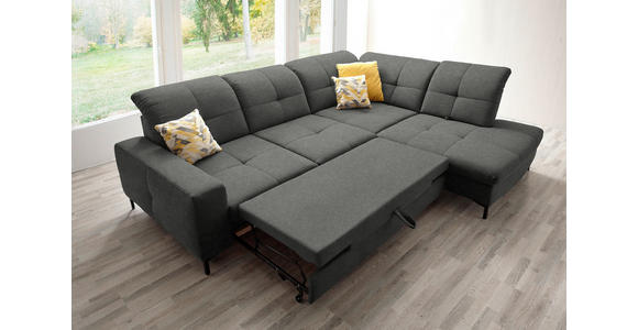 ECKSOFA  in Chenille Dunkelgrau  310/240 cm  - Dunkelgrau/Schwarz, Design, Textil/Metall (310/240cm) - Xora