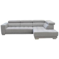 SEDEŽNA GARNITURA, šenilja svetlo siva  - barve kroma/svetlo siva, Design, tekstil (301/207cm) - Xora