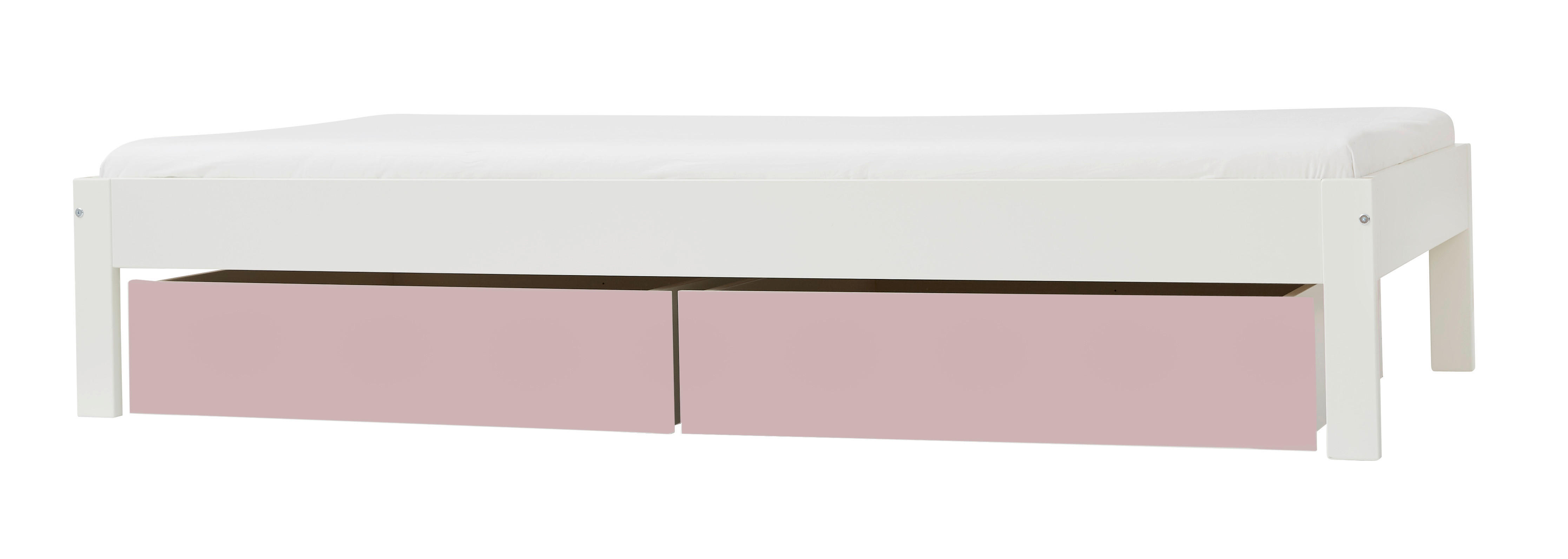 BETT 90/200 cm  in Rosa, Weiß  - Rosa/Weiß, Design, Holzwerkstoff (90/200cm) - Ben'n'jen