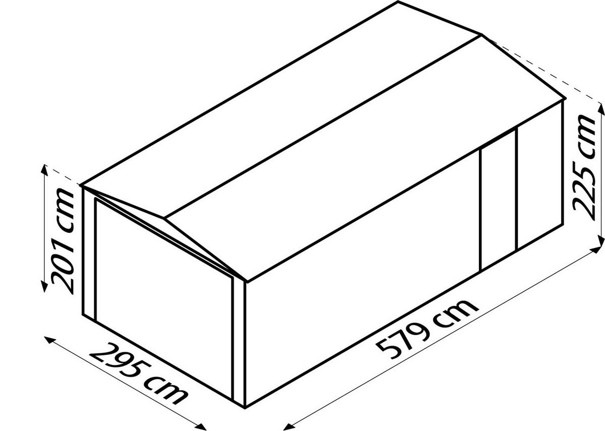 GERÄTEHAUS 308/224,6/465 cm  - Anthrazit, Basics, Metall (308/224,6/465cm)