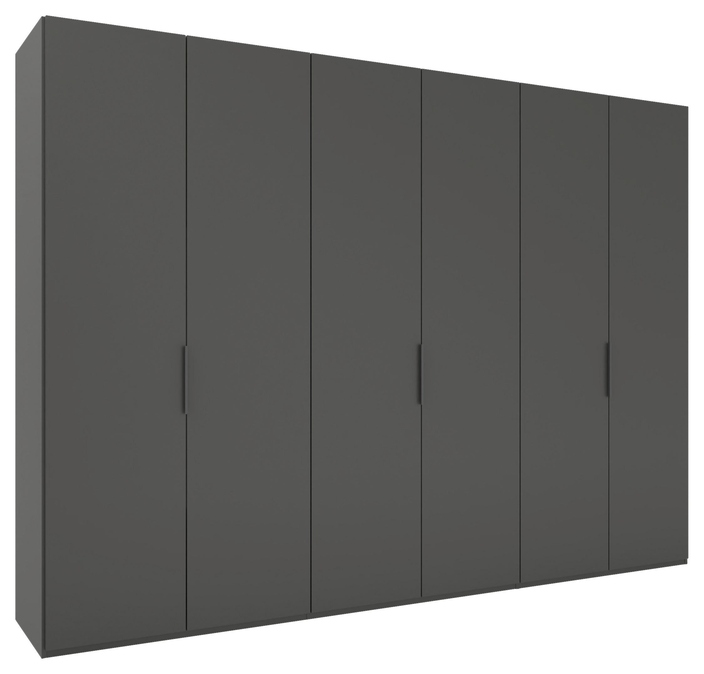 DREHTÜRENSCHRANK 300/223/62 cm 6-türig Anthrazit  - Anthrazit/Schwarz, KONVENTIONELL, Holzwerkstoff/Metall (300/223/62cm) - Novel