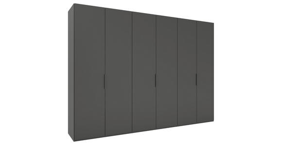 DREHTÜRENSCHRANK 300/223/62 cm 6-türig Anthrazit - Anthrazit/Schwarz, KONVENTIONELL, Holzwerkstoff/Metall (300/223/62cm) - Novel