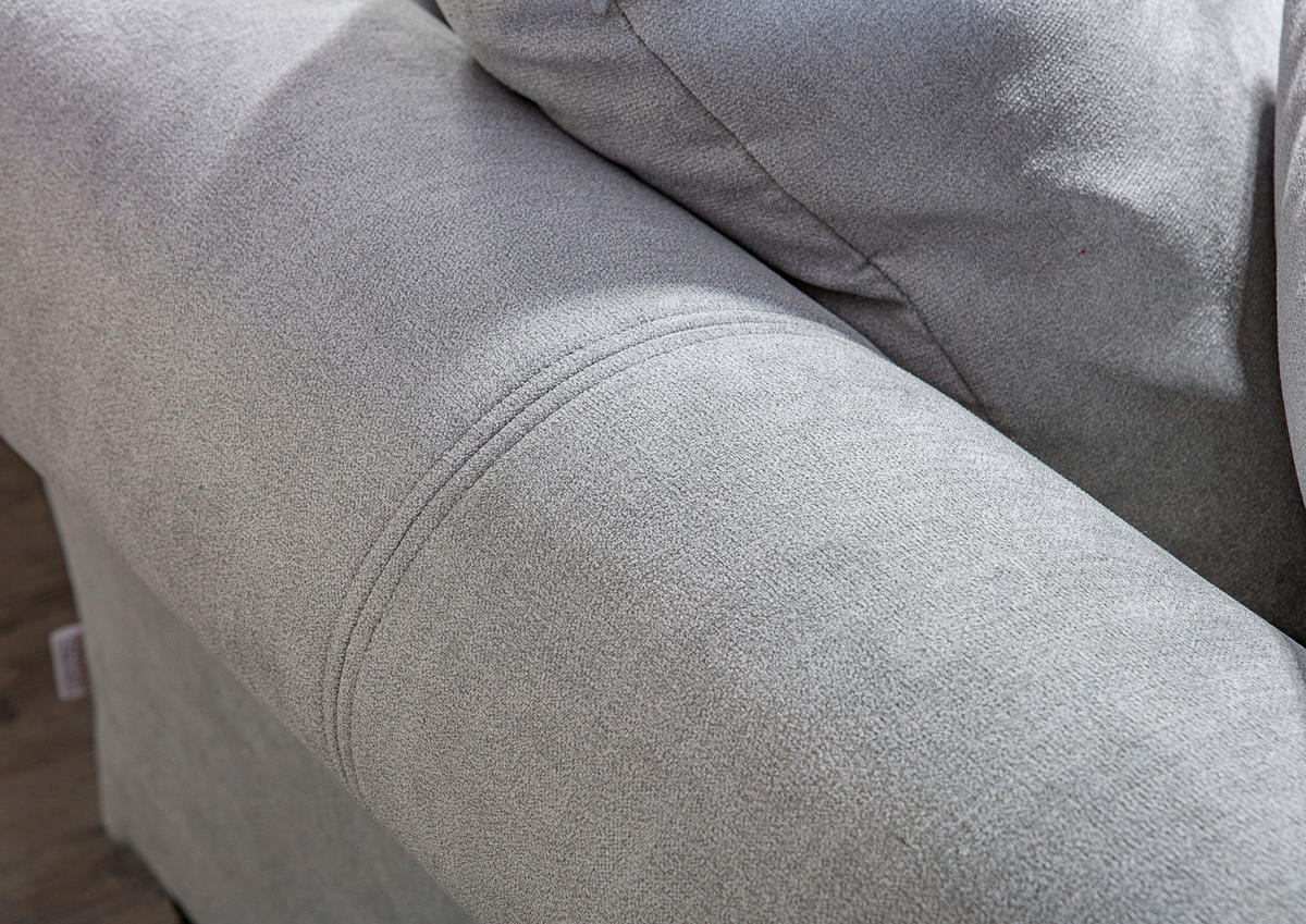 HÖRNSOFFA i flatväv ljusgrå  - ljusgrå/mörkbrun, Klassisk, trä/textil (280/190cm) - Livetastic