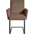 ARMLEHNSTUHL  in Stahl Chenille  - Schwarz/Braun, Design, Textil/Metall (60/92/60cm) - Dieter Knoll