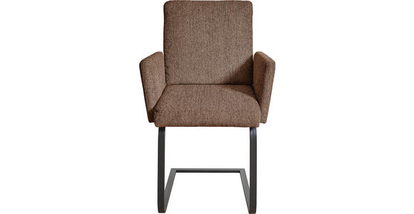 ARMLEHNSTUHL in Stahl Chenille - Schwarz/Braun, Design, Textil/Metall (60/92/60cm) - Dieter Knoll