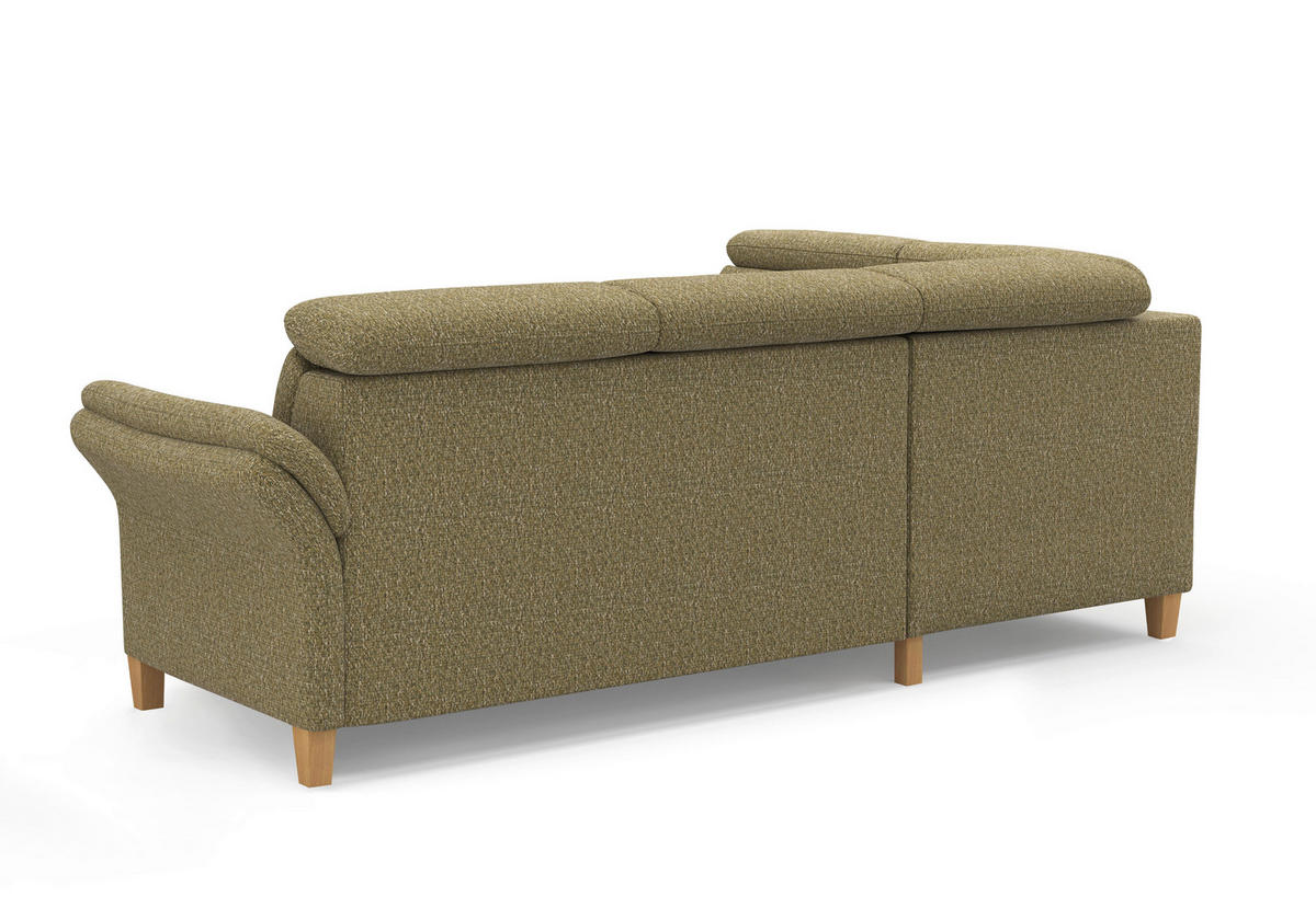 ECKSOFA GLENDALE E Olivgrün Chenille  - Eichefarben/Olivgrün, KONVENTIONELL, Holz/Textil (193/247cm) - Sit & More
