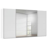 SCHWEBETÜRENSCHRANK 400/236/68 cm 4-türig Weiß  - Alufarben/Weiß, Basics, Glas/Holzwerkstoff (400/236/68cm) - Novel