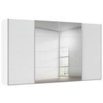 SCHWEBETÜRENSCHRANK 400/223/68 cm 4-türig Weiß  - Alufarben/Weiß, Basics, Glas/Holzwerkstoff (400/223/68cm) - Novel