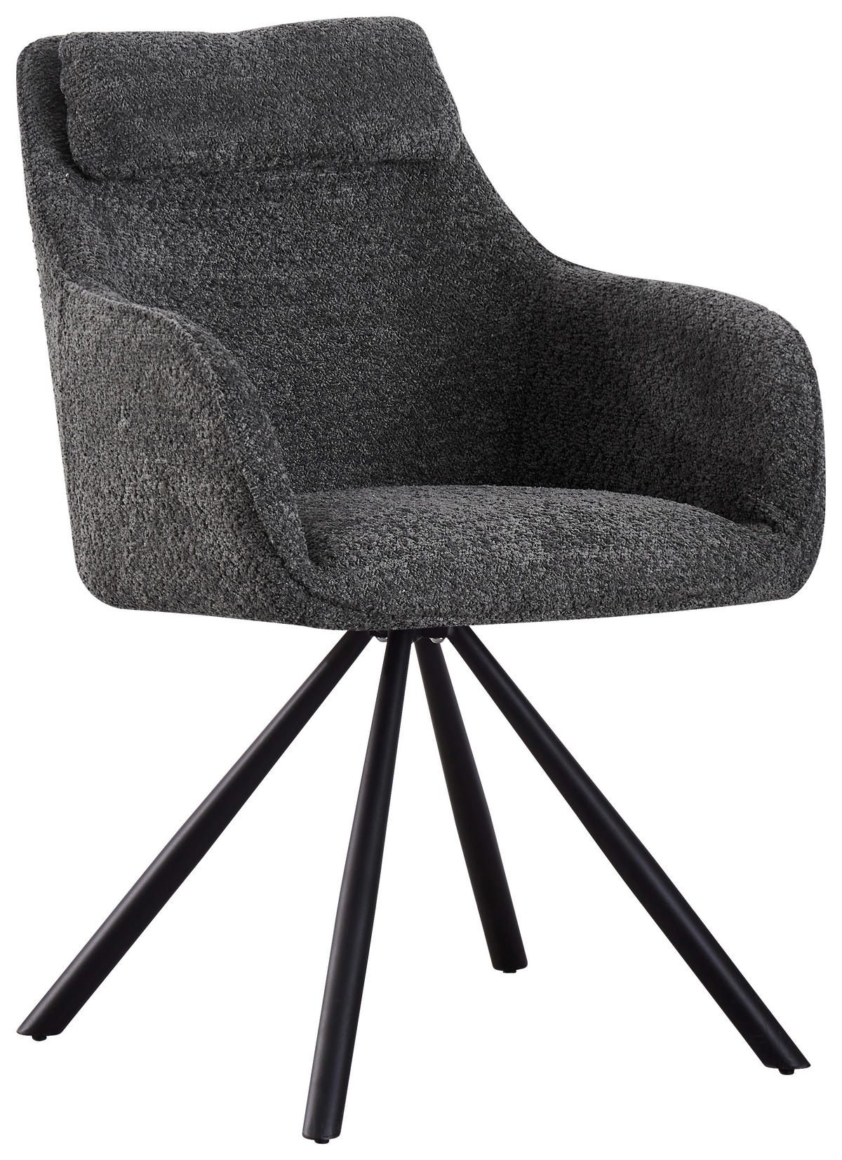 Scaun Cu Brațe din lemn, metal, textil, gri - negru/gri, Modern, lemn/metal (59/88/64cm) - MID.YOU