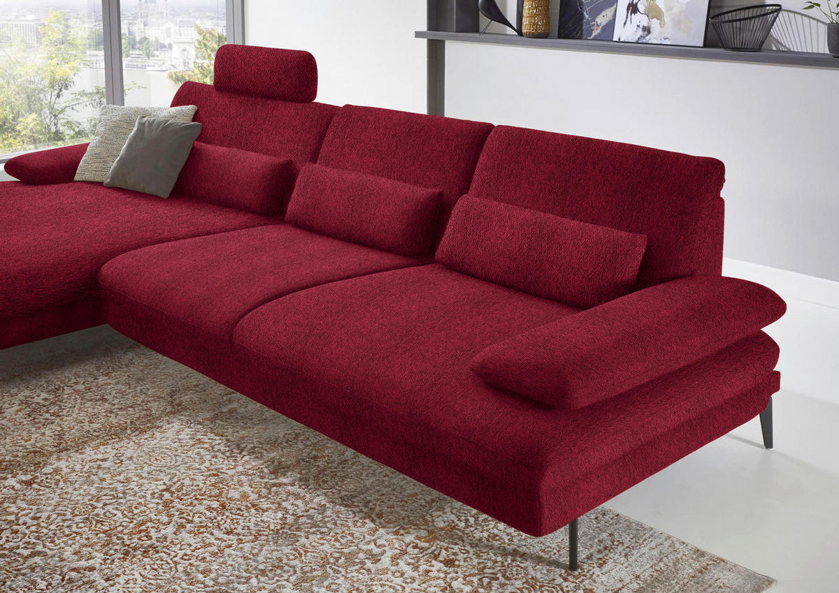 ECKSOFA in Chenille Grün  - Schwarz/Grün, Design, Textil/Metall (180/310cm) - Dieter Knoll