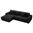 ECKSOFA  in Cord Schwarz  182/302 cm  - Schwarz, MODERN, Kunststoff/Textil (182/302cm) - Carryhome