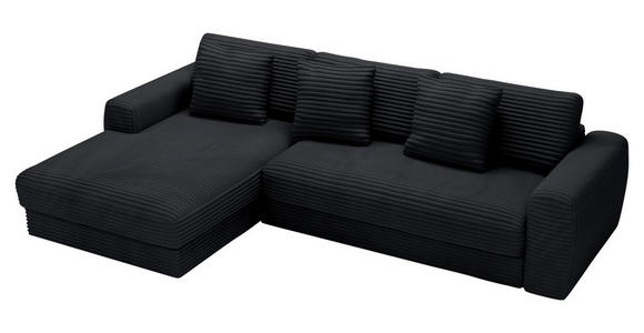 ECKSOFA in Cord Schwarz 182/302 cm - Schwarz, MODERN, Kunststoff/Textil (182/302cm) - Carryhome