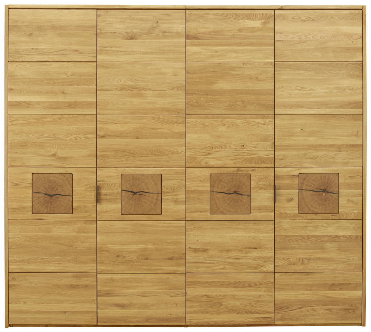 DREHTÜRENSCHRANK 245/218,5/60,4 cm 4-türig Eichefarben  - Eichefarben/Anthrazit, Natur, Holz/Metall (245/218,5/60,4cm) - Valnatura