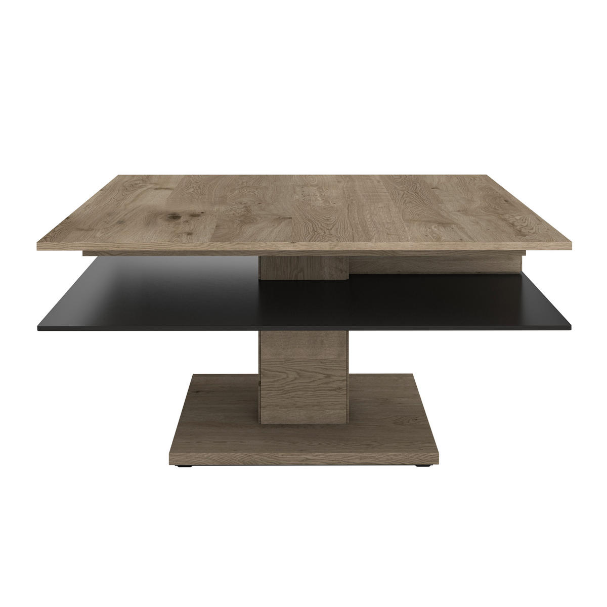 COUCHTISCH in Holz, Glas 90/90/46 cm  - Eichefarben/Anthrazit, Design, Glas/Holz (90/90/46cm) - Voglauer