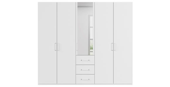 DREHTÜRENSCHRANK  in Weiß  - Weiß, Design, Glas/Holzwerkstoff (251/223/60cm) - Novel