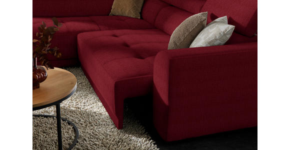 ECKSOFA  in Chenille Rot  205/284 cm  - Rot/Schwarz, Design, Kunststoff/Textil (205/284cm) - Xora