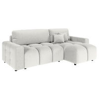 ECKSOFA in Mikrofaser Grau  - Schwarz/Grau, Design, Kunststoff/Textil (233/142cm) - Livetastic
