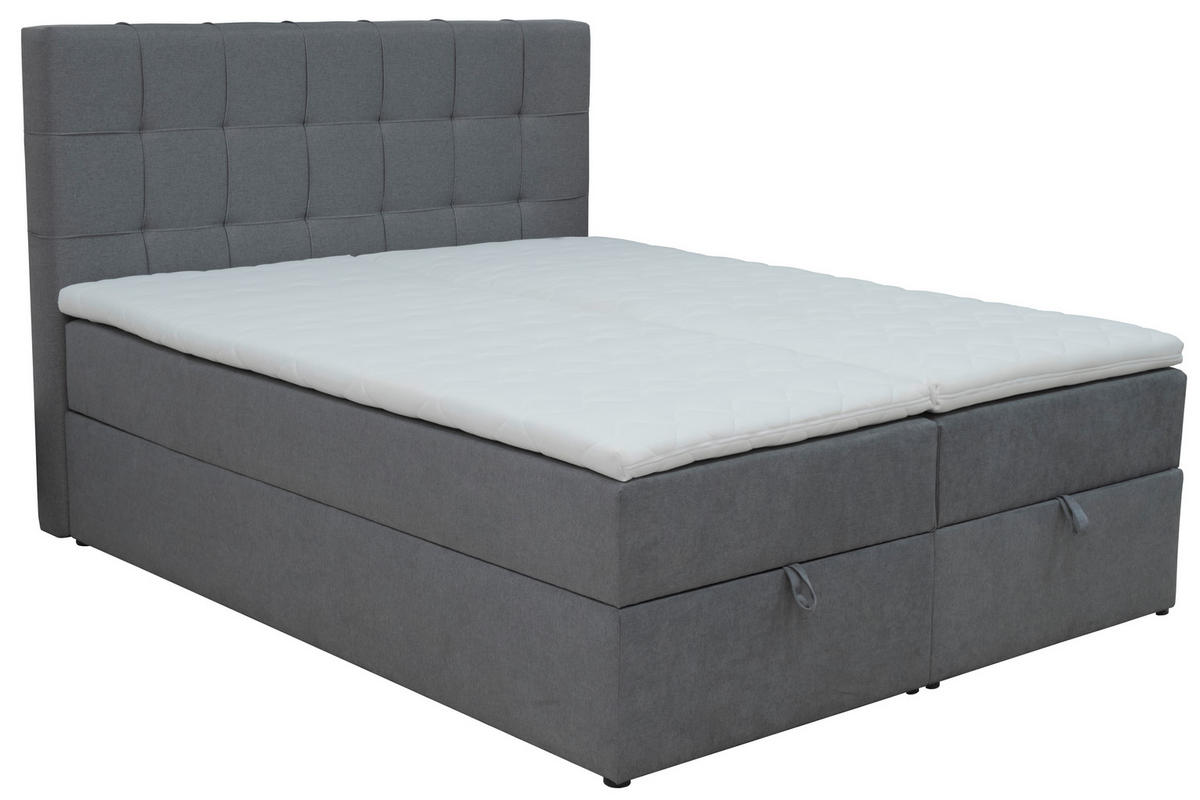 POSTELJA BOXSPRING 160 cm   x 200 cm  , les, tekstil, leseni material  - Moderno, tekstil/leseni material (165/120/215cm) - Hom`in