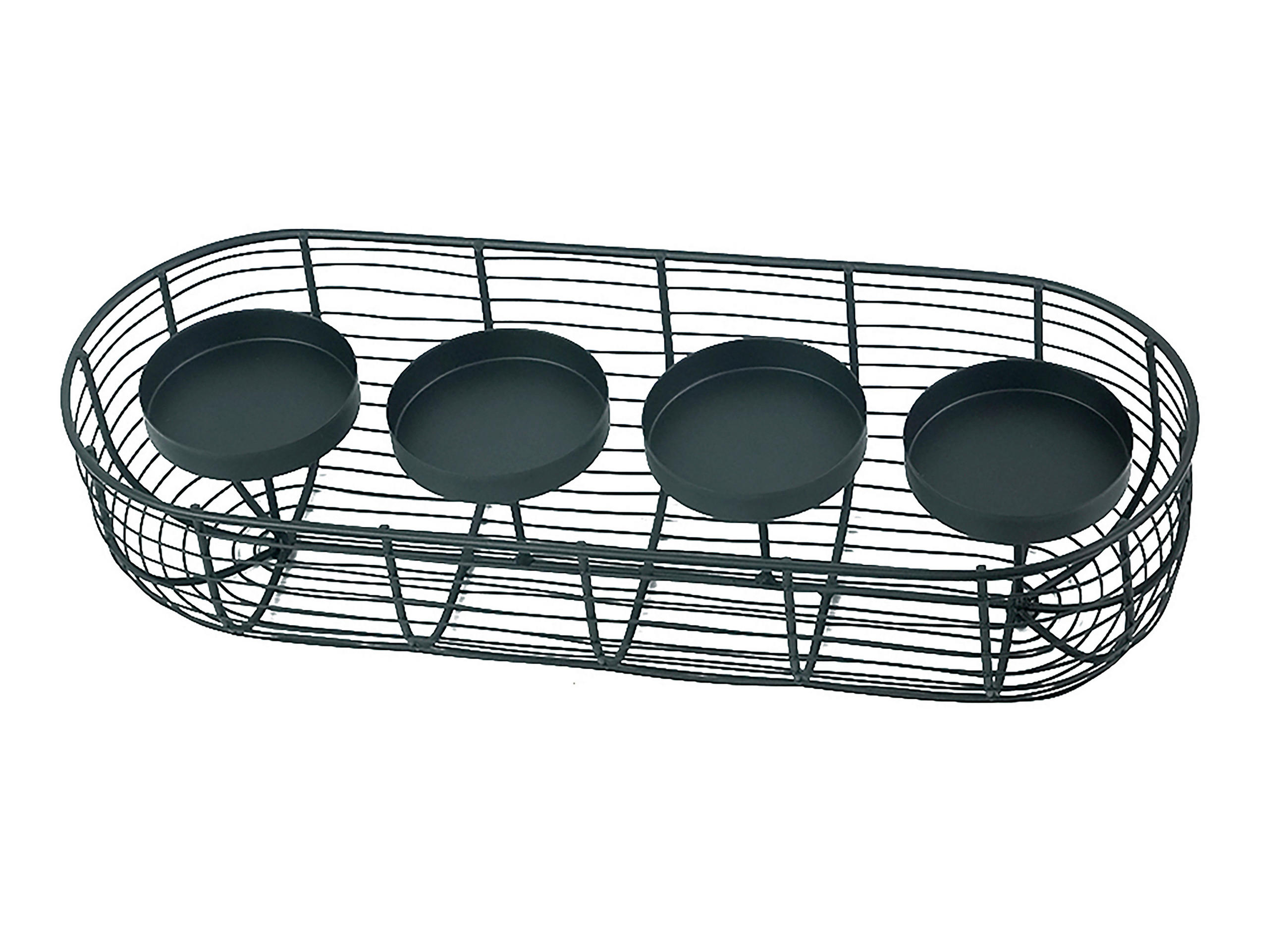 ADVENTSKERZENHALTER  - Schwarz, LIFESTYLE, Metall (30/11/5,5cm) - X-Mas
