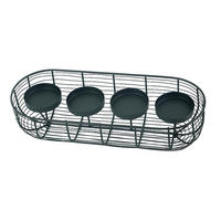 ADVENTSKERZENHALTER  - Schwarz, LIFESTYLE, Metall (30/11/5,5cm) - X-Mas