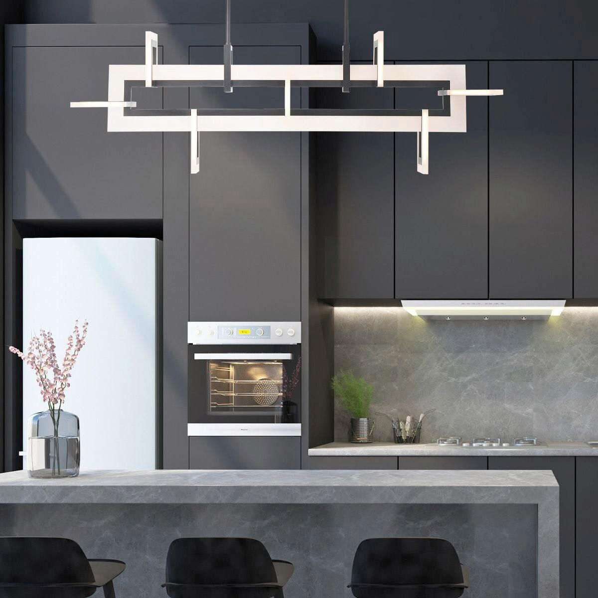 LED-HÄNGELEUCHTE 50/122,8/23,1 cm    - Schwarz, Design, Kunststoff/Metall (50/122,8/23,1cm) - Elstead Lighting