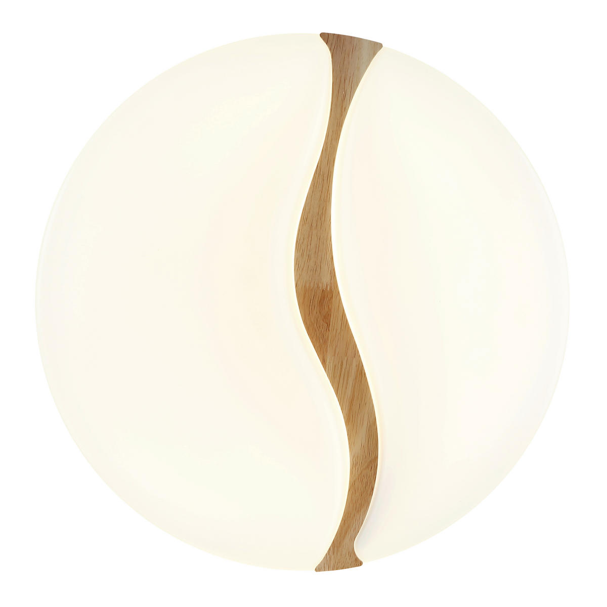 LED-DECKENLEUCHTE LETICIA 33/7 cm   - Braun/Weiß, Basics, Holz/Kunststoff (33/7cm) - Globo