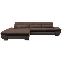 ECKSOFA in Mikrofaser Hellbraun  - Hellbraun/Schwarz, Design, Textil/Metall (204/341cm) - Xora
