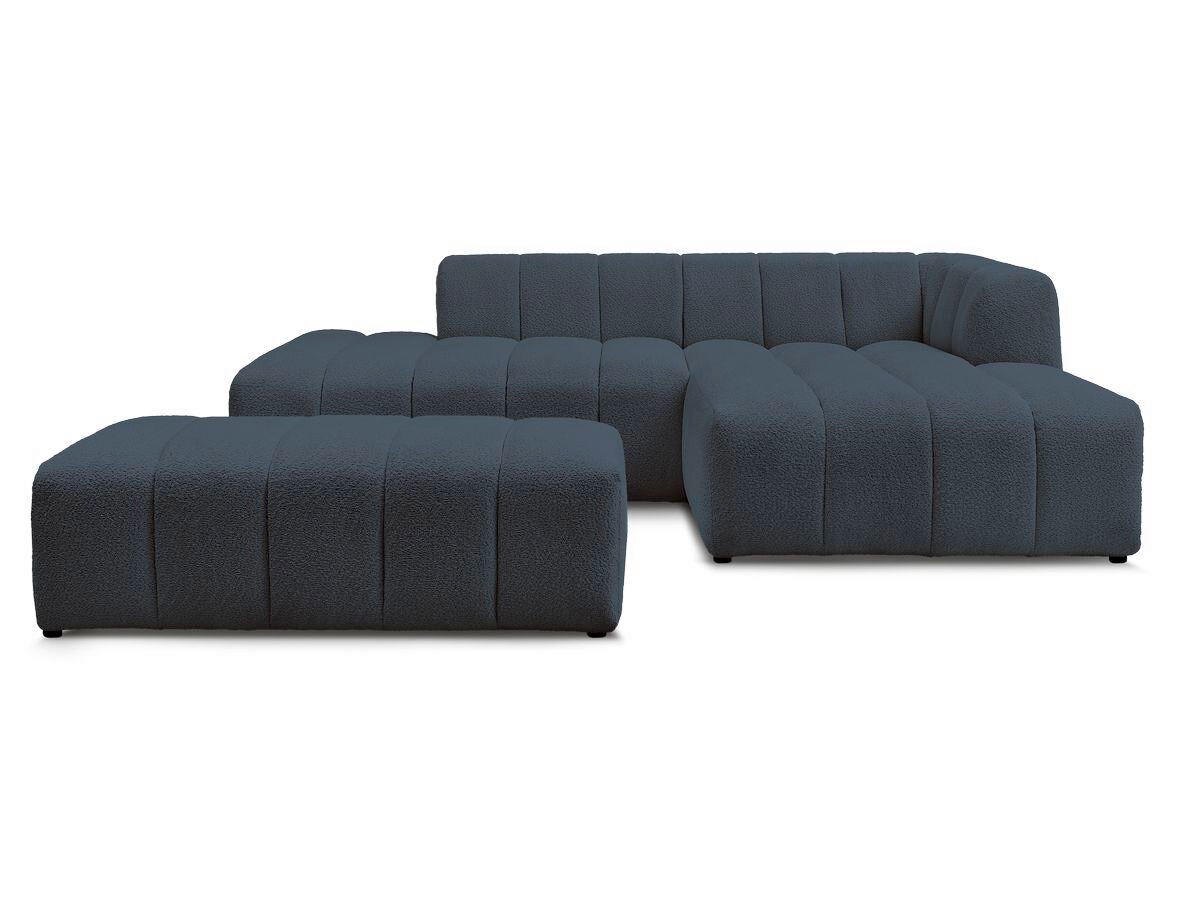 ECKSOFA  ANNECY Dunkelblau Bouclé  - Schwarz/Dunkelblau, MODERN, Kunststoff/Textil (262/170cm)