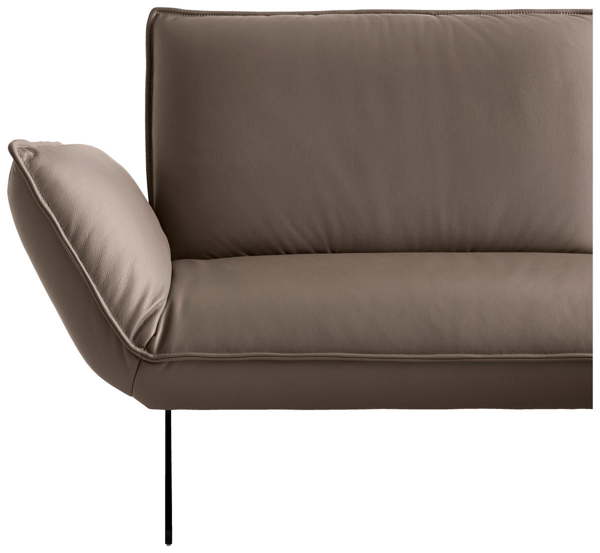 ECKSOFA Braun Echtleder Rücken echt  - Beige/Schwarz, Design, Leder/Metall (290/149cm) - Koinor