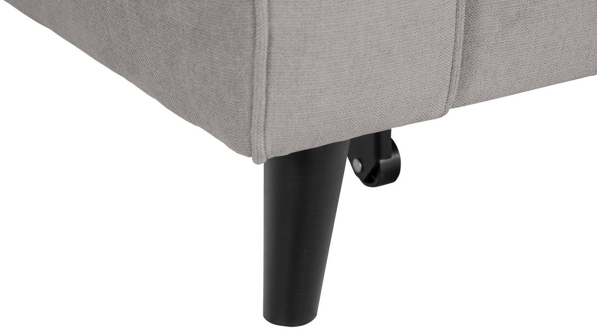 ECKSOFA in Velours Hellgrau  - Hellgrau/Schwarz, Konventionell, Holz/Textil (244/159cm) - Carryhome