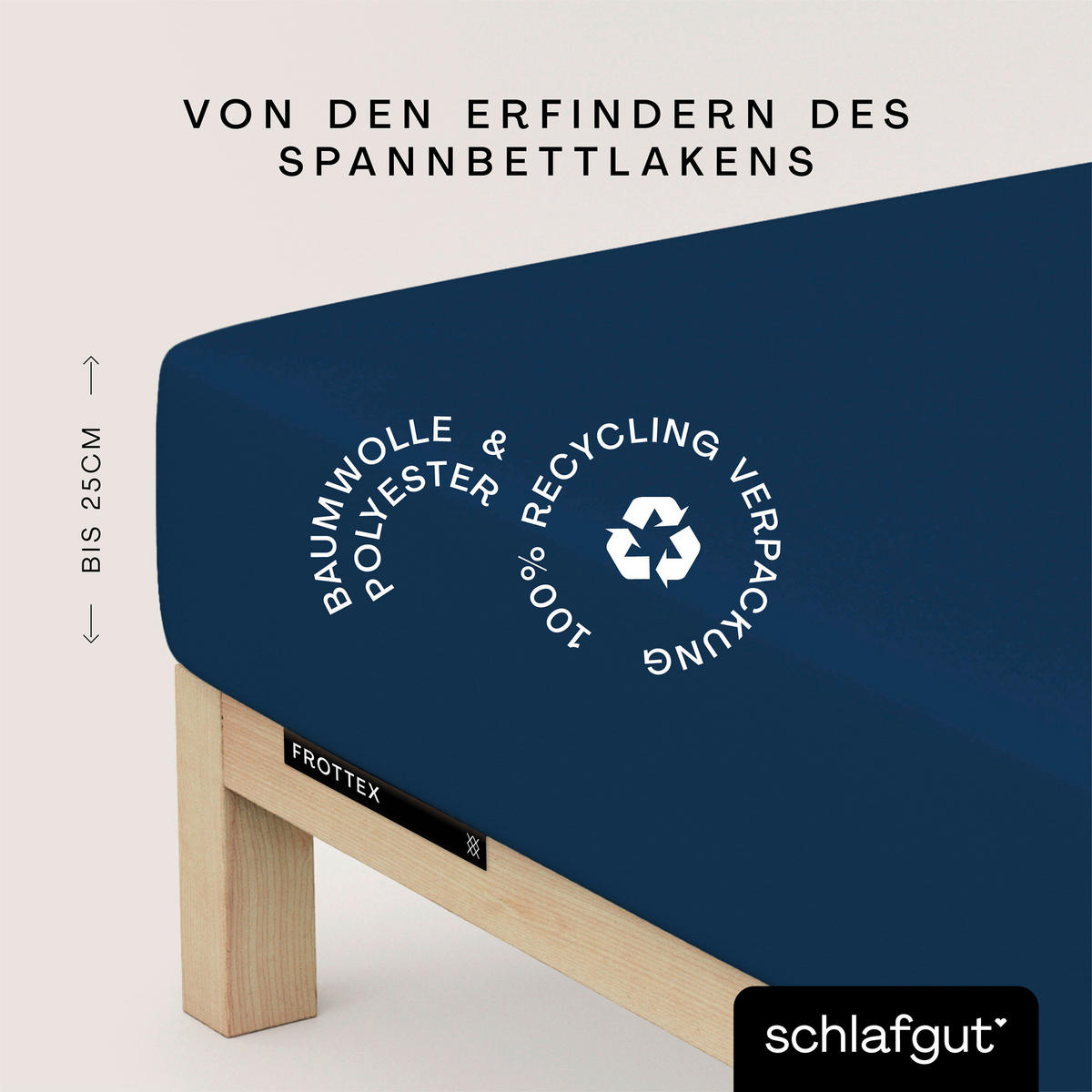 SPANNLEINTUCH 200/200 cm Frottee  - Dunkelblau, Basics, Textil (200/200cm) - Schlafgut
