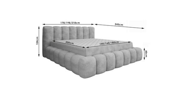 POLSTERBETT inkl. Bettkasten 180/200 cm  in Creme  - Birkefarben/Creme, Trend, Holz/Kunststoff (180/200cm) - Esposa