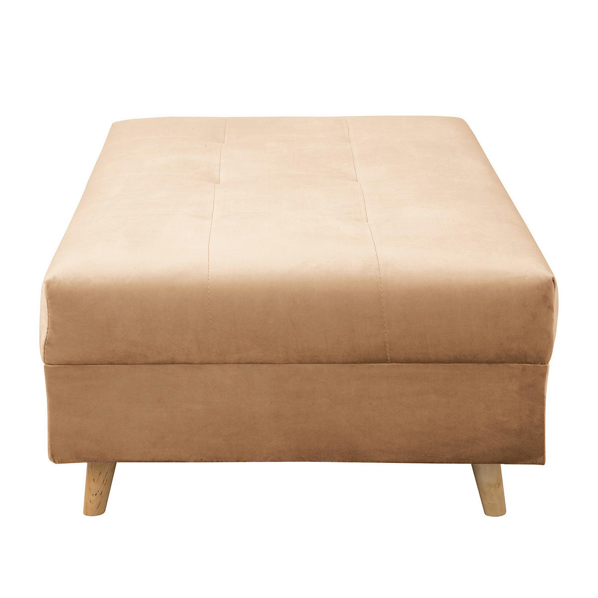 ECKSOFA inkl. Hocker Ariella in Samt Hellbraun  161/231 cm  - Hellbraun/Naturfarben, Design, Holz/Textil (161/231cm) - Livetastic