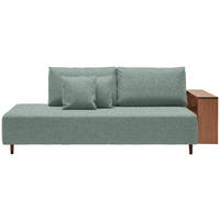 SCHLAFSOFA in Textil Mintgrün  - Nussbaumfarben/Mintgrün, Natur, Holz/Textil (228/90/100cm) - Joka