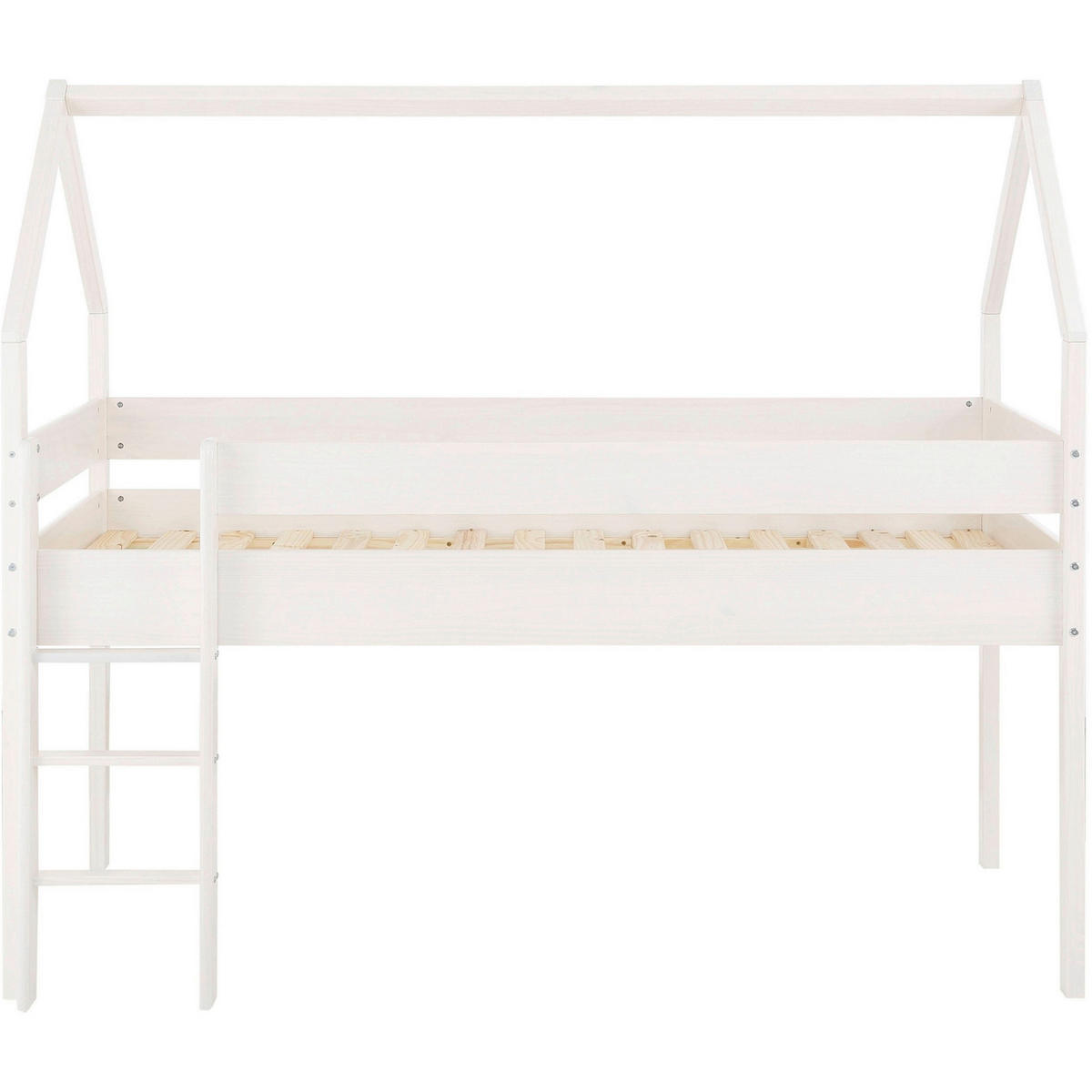 HAUSBETT Leiter, Lattenrost 90/200 cm  in Weiß  - Naturfarben/Weiß, MODERN, Holz (90/200cm) - MID.YOU