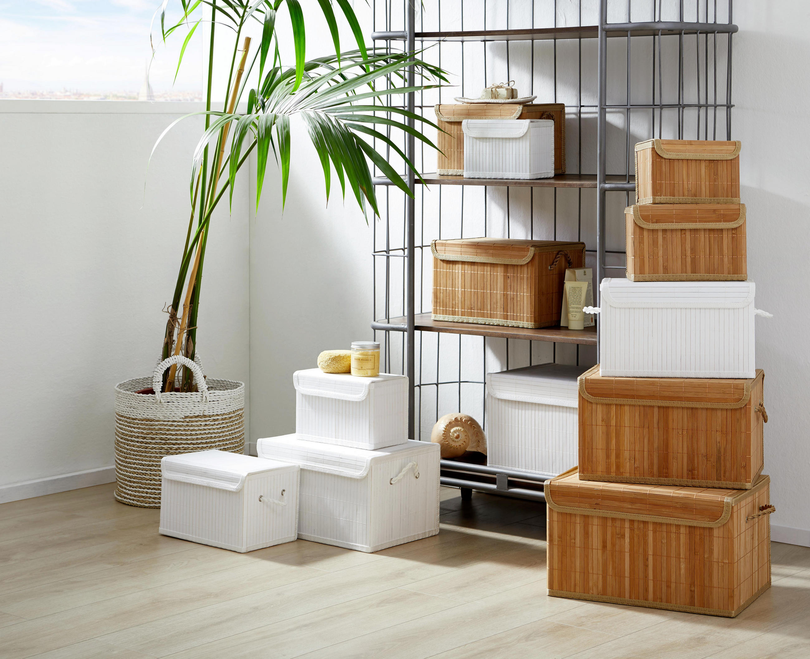 KORPA ZA REGAL       - prirodna boja, Osnovno, tekstil/drvo - Landscape