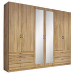 DREHTÜRENSCHRANK  in Sonoma Eiche  - Alufarben/Sonoma Eiche, Basics, Glas/Holzwerkstoff (271/210/54cm) - Xora