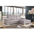 Ecksofa Flachgewebe Rücken echt - Chromfarben/Grau, Design, Textil (257/178cm) - Carryhome