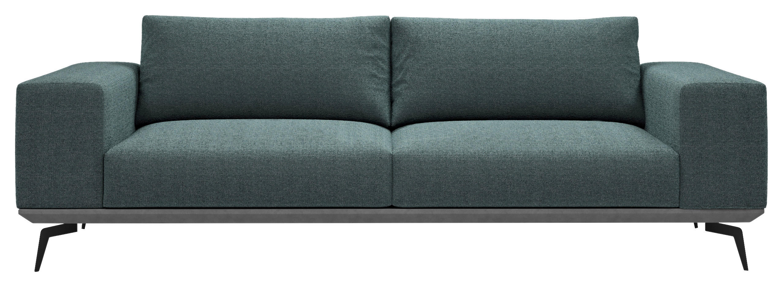 2-SITZER-SOFA Chenille Anthrazit  - Anthrazit/Schwarz, Design, Holz/Textil (260/87/95cm) - MID.YOU