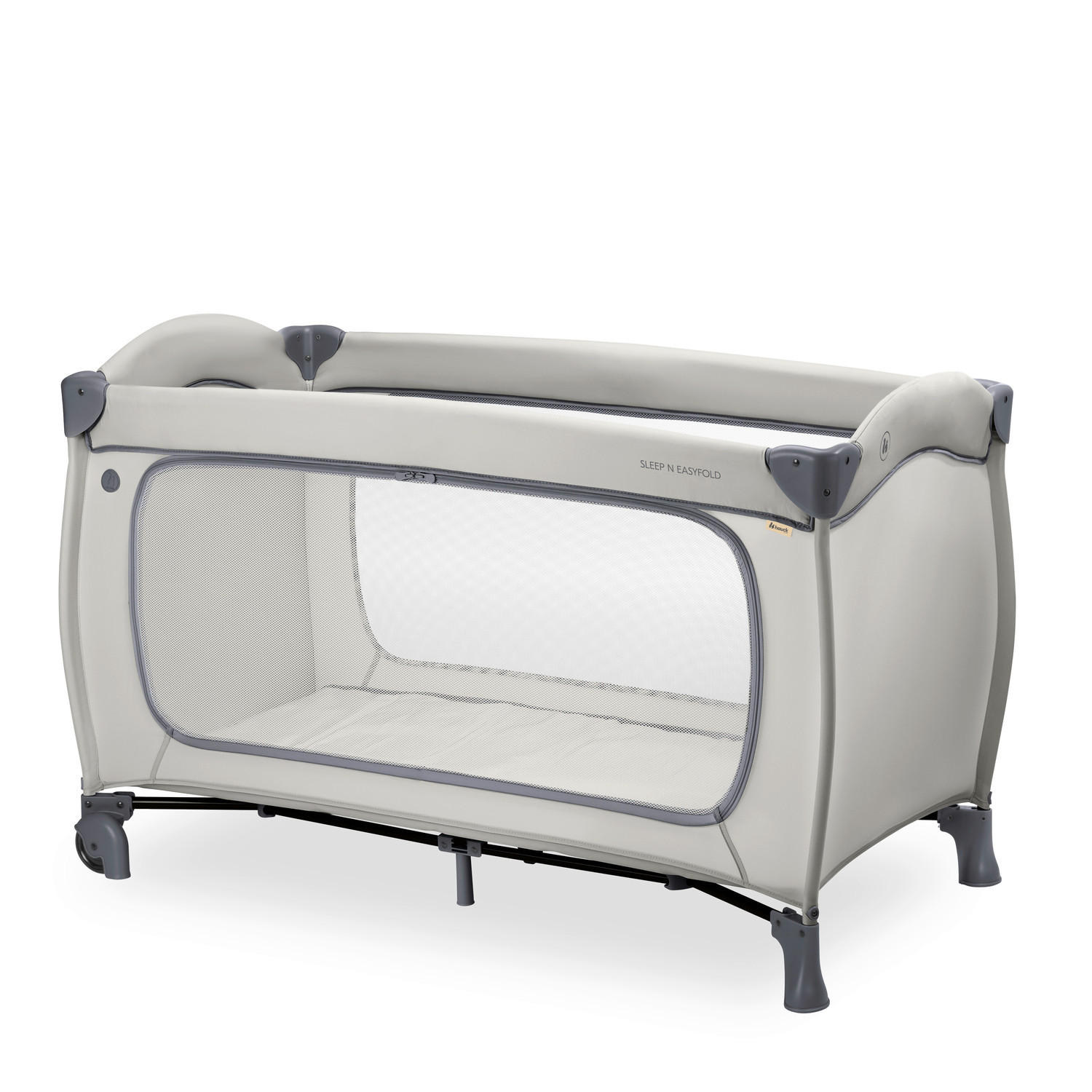 REISEBETT Sleep N Easyfold Hellgrau, Dunkelgrau  - Dunkelgrau/Hellgrau, Basics, Holzwerkstoff/Kunststoff (69/82/125cm) - Hauck