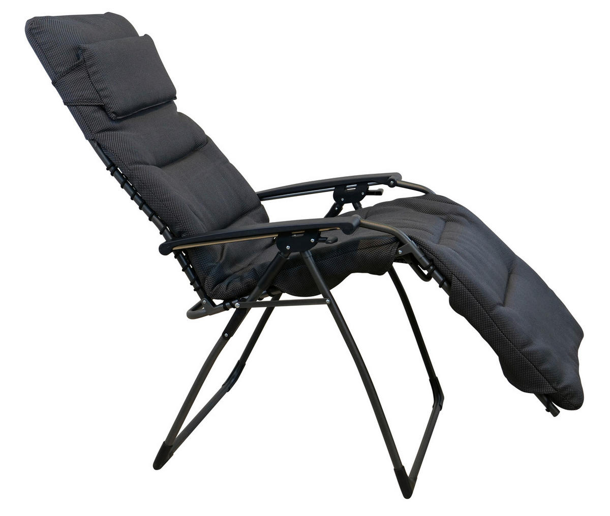 GARTEN-RELAXSESSEL Stahl  - Anthrazit, KONVENTIONELL, Kunststoff/Textil (71/130/64cm)