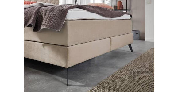 BOXSPRINGBETT 160/200 cm  in Beige  - Beige/Graphitfarben, Design, Textil/Metall (160/200cm) - Xora