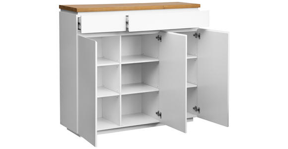 SCHUHSCHRANK 136/115/41,5 cm  - Eichefarben/Weiß, KONVENTIONELL, Holz/Holzwerkstoff (136/115/41,5cm) - Novel